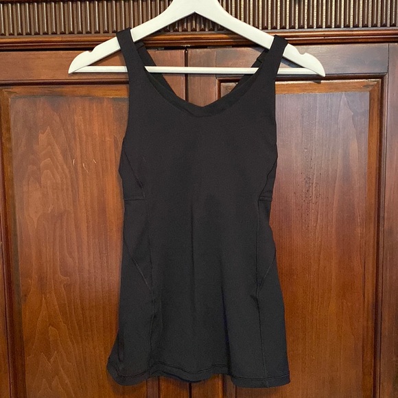 Lululemon Compassion Tank in black Strappy Athletic work out tank built in bra - Picture 3 of 15